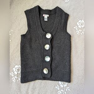 Vintage Knit Wool Cardigan Vest